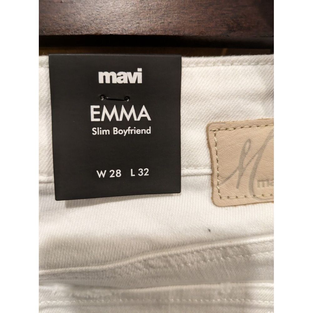 Mavi Jeans‎ Womens 28X32 Tag  Actual 32X34 Emma Slim Boyfriend DIstress White - Picture 3 of 6